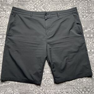 Outerknown Mens Nomadic Hybrid Stretch Shorts Size 38 Black Drawstring Pockets
